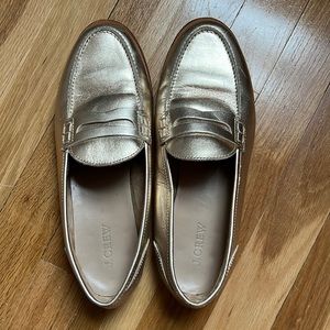 J. Crew Gold loafers